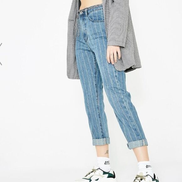 💜Hp💜Vintage  style Denim & co pinstripes jeans - Picture 2 of 7